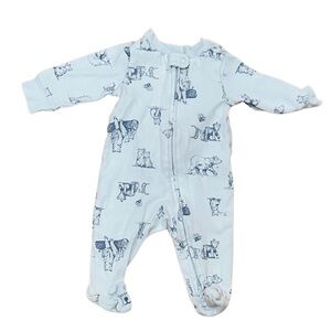 Carter's Light Blue Animal Print Footie